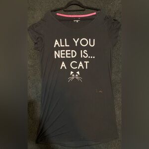 Black Cat Lover Tshirt Pajama Dress